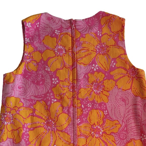Lilly Pulitzer Original All Over Print Shift Dress Pink Elephant Peach Hibiscus - Picture 6 of 14